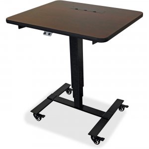 Lorell Mahogany Laminate Top Mobile Sit-To-Stand Table 99979 LLR99979