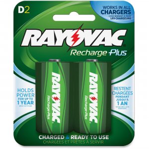 Rayovac Recharge Plus D Batteries PL7132GENE RAYPL7132GENE PL713-2 GENE
