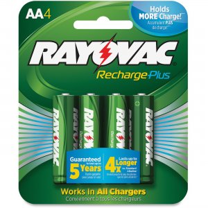 Rayovac Recharge Plus AA Batteries PL7154GENE RAYPL7154GENE PL715-4 GENE