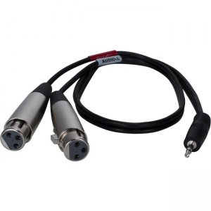 QVS 2ft 3.5mm Male to Dual-XLR Female Dual-Microphone Audio Y-Cable XLRMIC-Y02