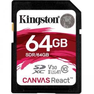 Kingston Canvas React 64GB SDXC Card SDR/64GB