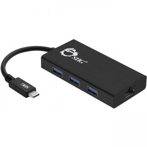 SIIG USB-C to USB 3.0 Hub & Gigabit Ethernet LAN Adapter JU-H30D11-S1