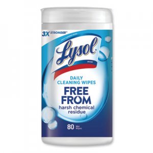 LYSOL Brand Daily Cleansing Wipes, 8" x 7", White, 80 Wipes/Canister RAC99118EA 19200-99118