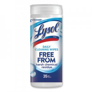 LYSOL Brand Daily Cleansing Wipes, 8" x 7", White, 35 Wipes/Canister, 12 Canisters/Carton RAC99117 19200-99117