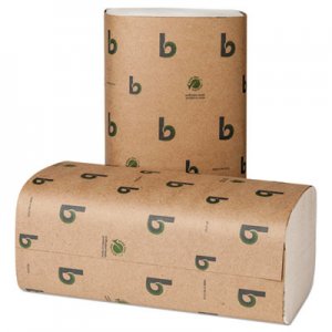 Boardwalk Green Single-Fold Towels, White, 9 1/8 x 10 1/4, 250/Pack, 16 Packs/CT BWK52GREEN