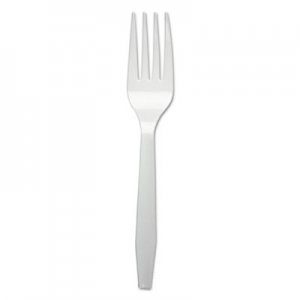 Boardwalk Mediumweight Polystyrene Cutlery, Fork, White, 1000/Carton BWKFORKMWPS