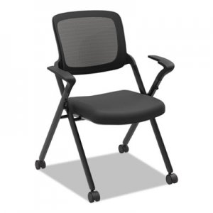 HON VL314 Mesh Back Nesting Chair, Black/Black BSXVL314BLK HVL314.VA10.T