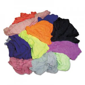 HOSPECO New Colored Knit Polo T-Shirt Rags, Multicolored, Multi-Fabric,10 lb Polybag HOS24510BP 245-10BP