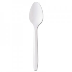 GEN Medium-Weight Cutlery, Teaspoon, White, 100/Box, 10 Boxes/Carton GENPPTS10100