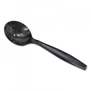 Dixie Plastic Cutlery, Heavyweight Soup Spoons, 5 3/4", Black, 1000/Carton DXESH517 SH517