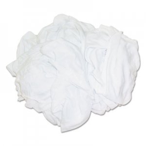 HOSPECO New Bleached White T-Shirt Rags, Multi-Fabric, 25 lb Polybag HOS45525BP 455-25BP