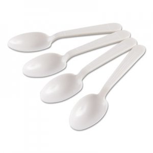 GEN Heavyweight Cutlery, Teaspoons, Polypropylene, White, 1000/Carton GENHYWS