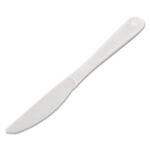 GEN Heavyweight Cutlery, Knives, Polypropylene, White, 1000/Carton GENHYWKN