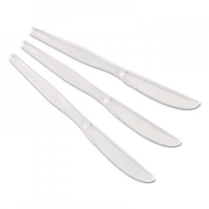 Dixie Heavyweight Polystyrene Cutlery, Knives, Clear, 1000/Carton DXEKH017 KH017