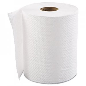GEN Hardwound Roll Towels, 1-Ply, White, 8" x 800 ft, 6 Rolls/Carton GEN8X800HWTWH