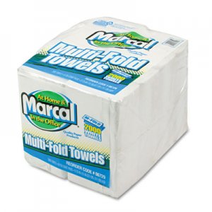 Marcal Small Steps 100% Premium Recycled Towels, 1-Ply, Multi-fold, White, 250/Pack MRC6729 MAC 6729