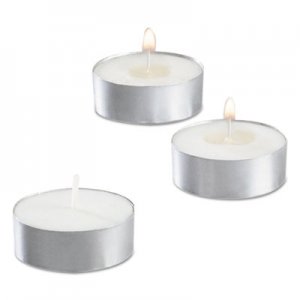 Sterno Tealight Candle, 5 Hour Burn, 1/2"h, White, 50/Pack, 10 Packs/Carton STE40100 STE 40100