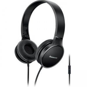 Panasonic Lightweight On-Ear Headphones with Mic and Controller - Black RP-HF300M-K