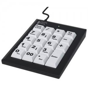 AbleNet Numeric KeyPad Large Key Wired USB Black Print on 1-in/2.5-cm White Keys 12000027
