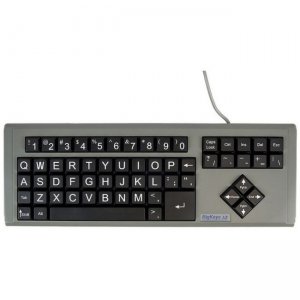 AbleNet BigKeys LX - QWERTY Wired Keyboard White Print on 1-in/2.5-cm Large Black Keys 12000007