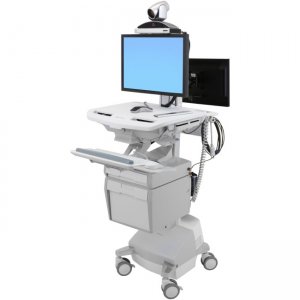 Ergotron StyleView Telemedicine Cart, Back-to-Back Monitor, Powered, EU SV44-57T1-2