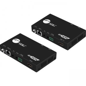 SIIG 4K HDR HDMI 2.0 HDBaseT Extender Over Single Cat5e/6 with RS-232 & IR - 100m CE-H23311-S1
