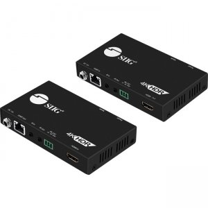 SIIG 4K HDR HDMI 2.0 HDBaseT Extender Over Single Cat5e/6 with RS-232 & IR - 60m CE-H23211-S1