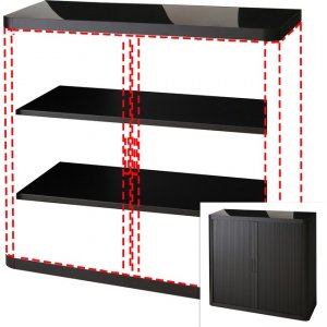 Paperflow USA Black 41" Storage Cabinet Top/Back 366014192344 PPR366014192344
