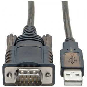 Tripp Lite RS232 to USB Adapter Cable with COM Retention (USB-A to DB9 M/M), FTDI, 5 ft U209