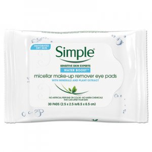 Simple Eye And Skin Care, Eye Make-Up Remover Pads, 30/Pack UNI27222PK 27222PK