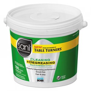 Sani Professional Multi-Surface Cleaning Wipes, 10" x 11.5", 100 Wipes/Bucket, 2 Buckets/CT NICP0432P P0432P