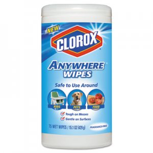 Clorox Disinfecting Wipes, 7 x 8, Fragrance-Free, 75 Wipes/Canister, 6/Carton CLO31837 31837