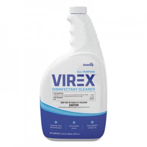 Diversey Virex All-Purpose Disinfectant Cleaner, Lemon Scent, 32oz Spray Bottle, 4/Carton DVOCBD540540 CBD540540