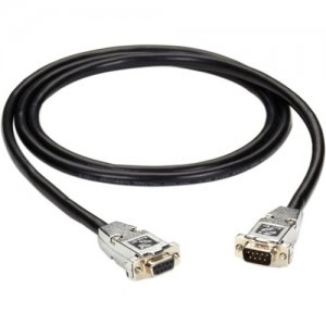 Black Box RS232 Shielded Cable - Metal Hood, DB9 Male/Female, Black, 10-ft EDN12BLK-0010-MF