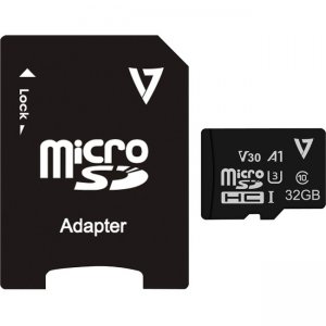 V7 32GB UHS-3 V30 A1 Micro SDHC Card + Adapter VFMSD32GV30U3-3N