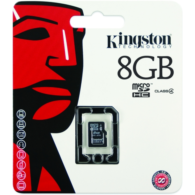 Kingston 8GB Micro Secure Digital High Capacity (SDHC) Card - Class 4 SDC4/8GBSP