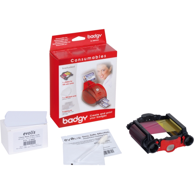 Badgy Plastic Card Consumable Kit Evolis, Inc VBDG101EU