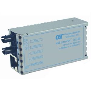 Omnitron miConverter 10/100 ST Single-Mode 60km US AC Powered 1101-2-1 1101-2-x