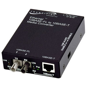 Transition Networks 10BASE-T to 10BASE-FL Ethernet Media Converter E-TBT-FRL-05(SM)-NA E-TBT-FRL-05