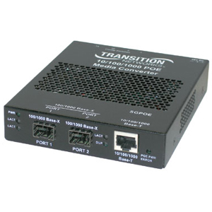 Transition Networks Power over Ethernet PSE Media Converter SGPOE1013-100-NA