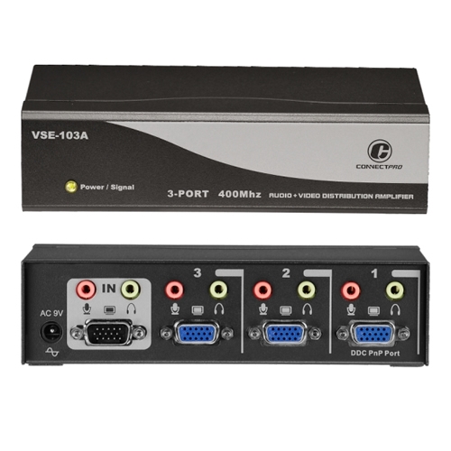 Connectpro 3-port 400MHz Video/Audio Splitter VSE-103A