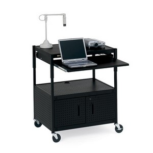 Bretford Adjustable Multipurpose Cart with Cabinet ECILS3FF-BK