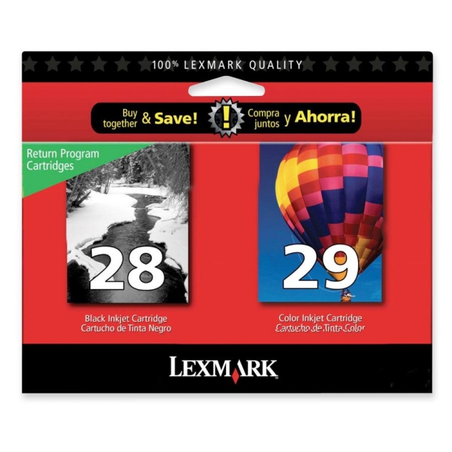 Lexmark No.28/29 Black and Color Ink Cartridge 18C1590 No. 28/29