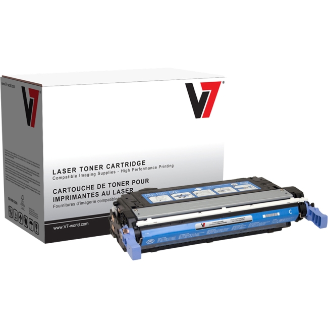 V7 Cyan Toner Cartridge, Cyan For HP Color LaserJet 4700, 4700N, 4700DN, 4700DTN V74700C
