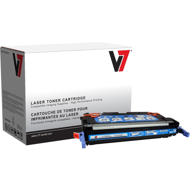 V7 Cyan Toner Cartridge, Cyan For HP Color LaserJet 3600, 3600N, 3600DN (HP 502A V73600C