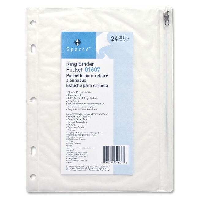 Sparco Hole Punched Ring Binder Pockets 01607 SPR01607