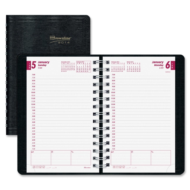Rediform 2-Part Carbonless Daily Planner CB634WNBLK REDCB634WNBLK CB634WN