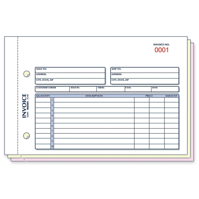 Invoice Form Rediform 7L706 RED7L706