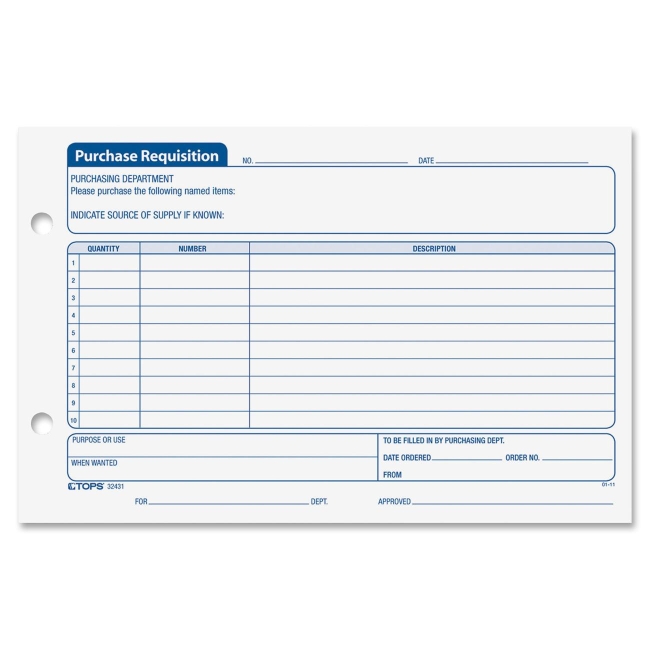 Purchase Requisition Form Tops 32431 TOP32431