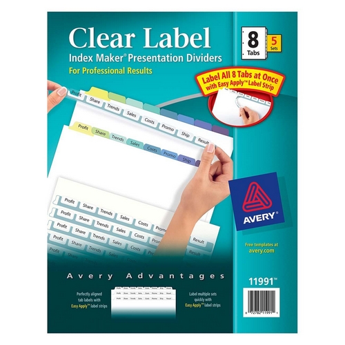 Avery 8-Colored Tabs Presentation Dividers 11991 AVE11991